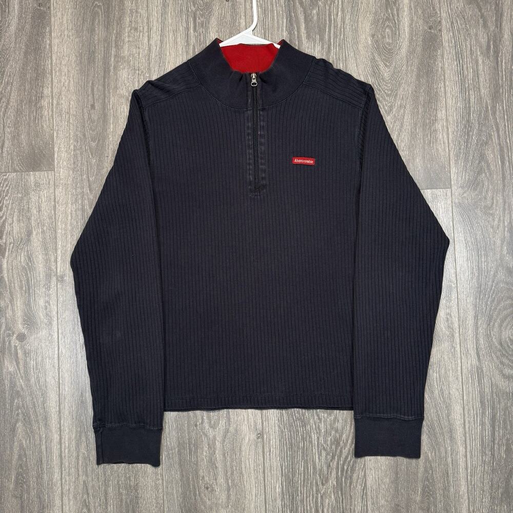 Vintage Y2K Abercrombie & Fitch Quarter Zip Sweater Mens Size XL Muscle Fit USA
